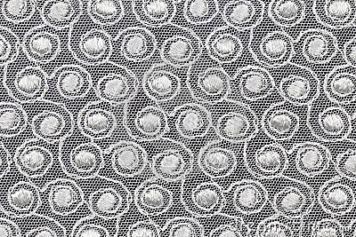 White fabric with spiral shapes Stock Photo