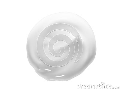 White face cream swirl swatch isolated. Body lotion drop. Cosmetic makeup product sample on white background Stock Photo