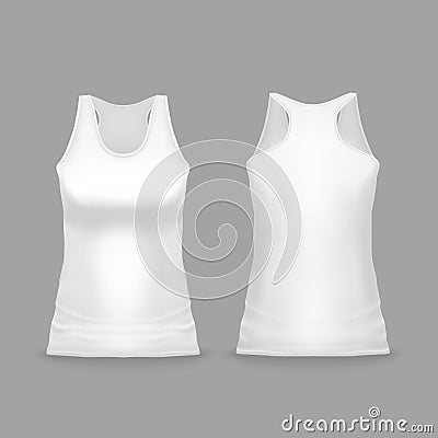 White sport tank top female vector illustration Vector Illustration