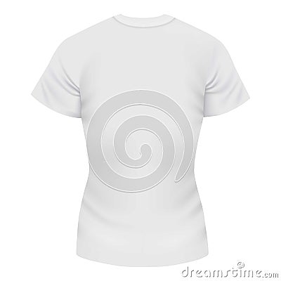 White female tshirt mockup, realistic style Vector Illustration