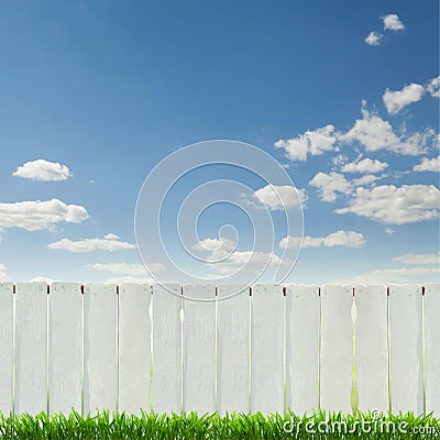 White fence Stock Photo