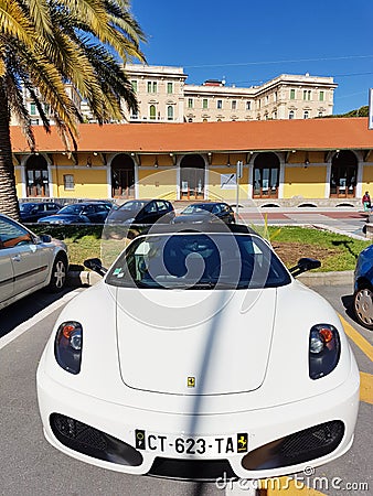 White Ferrari F430 Spider F430 Editorial Stock Photo