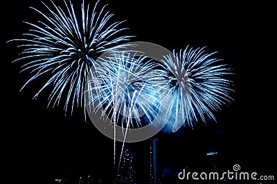 White Fireworks Stock Photo