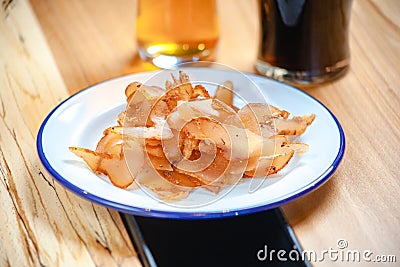 White fish snack on plate Stock Photo