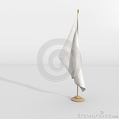 White flag on the mast Stock Photo