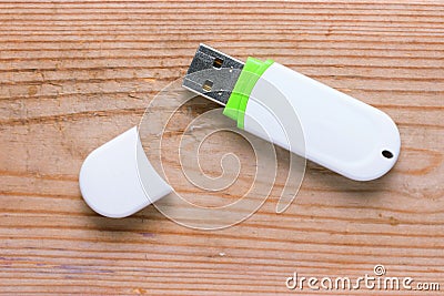 White flash drive mockup Stock Photo
