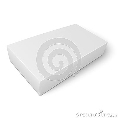 White flat paper box template Vector Illustration