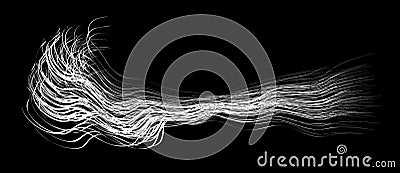 White flow brushstroke on white background.. Fluffy bunch of white politics. Abstract disheveled fibres. Vector illustration swirl Vector Illustration