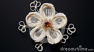 Handcrafted Macrame Paper Flower With Intricate Details And Natural Elements Stock Photo