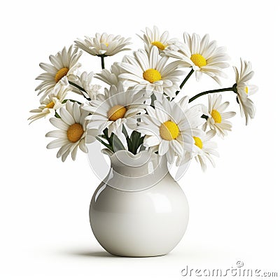 Photorealistic Daisy In Modern Ceramic Vase - High-quality Stock Photo Stock Photo