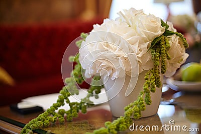 White flowers in a vase Stock Photo