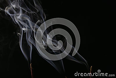 White flowing smoke. Stock Photo