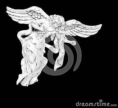 White Flying Angel Stock Photo