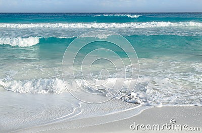 White foamy waves and gradually darkening color of sea water Stock Photo