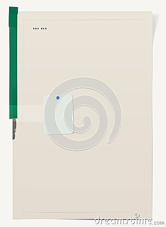 White folded paper, grungy old paper, ragged sheets of paper, blank squared, lined notepad pages, pin, scotch tape and duct tape. Vector Illustration