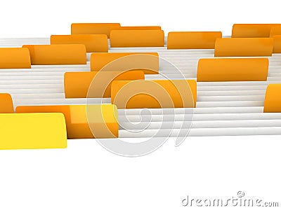 White folders with bookmarks over white background Stock Photo