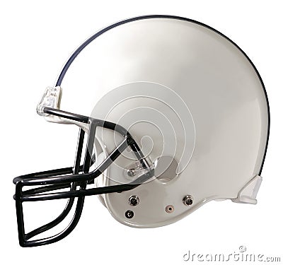 White Football Helmet Stock Photo