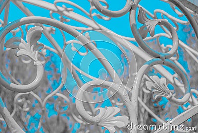 White forged plant ornament Stock Photo