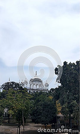 White fort view in trees. Stock Photo