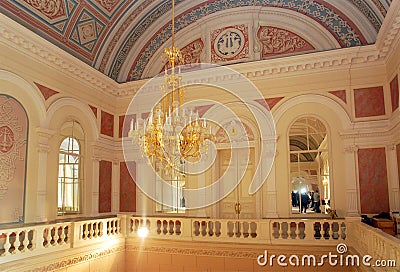 White foyer of Bolshoi theatre Stock Photo