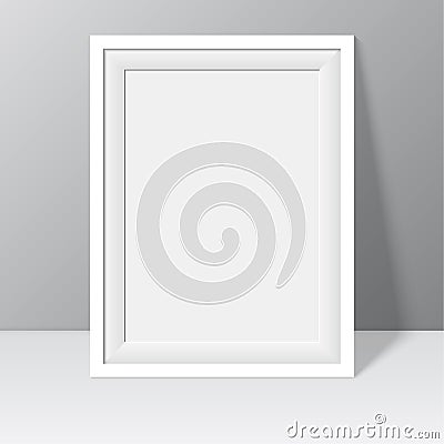 White frame for paintings or photographs Vector Illustration