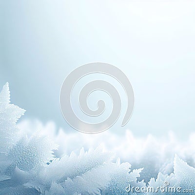 white frozen on the background with blank copy space with Generative AI Stock Photo