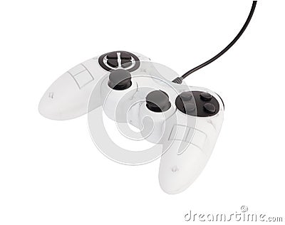 White gaming console isolated on white background Stock Photo