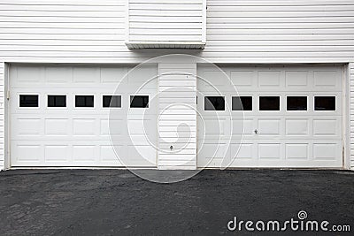 White garage doors Stock Photo