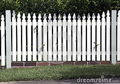 White Garden Fence Stock Photo