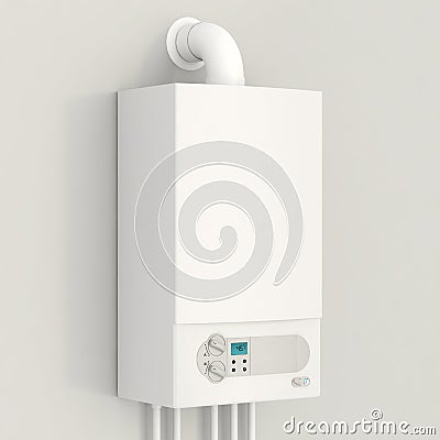 White gas boiler. Stock Photo