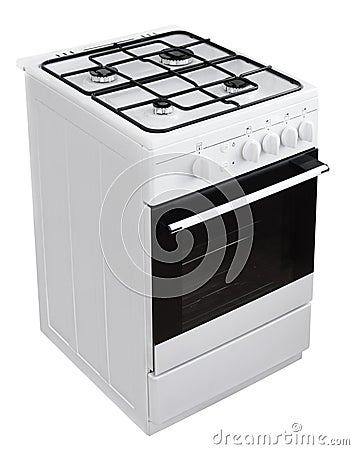 White gas cooker with clipping path Stock Photo
