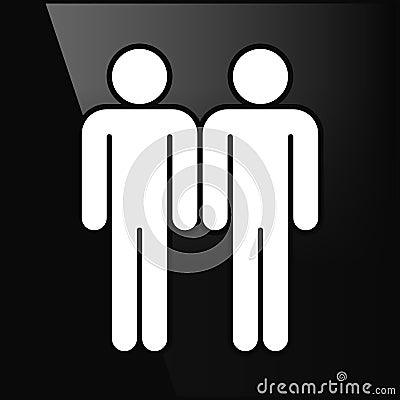 White gay marriage homosexual flat icon Vector Illustration