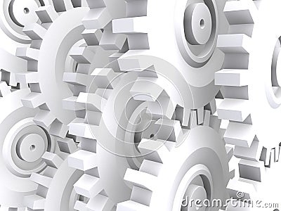 White gears Cartoon Illustration