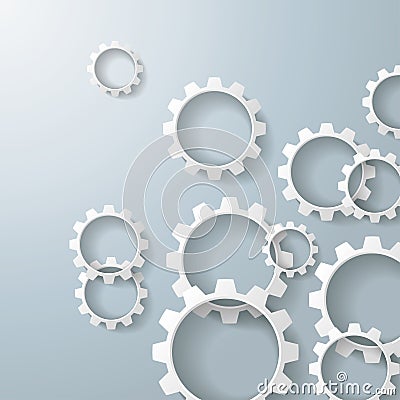 White Gears 2 Vector Illustration