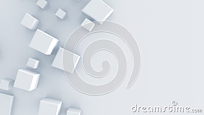 White geometric shape 3D render Stock Photo