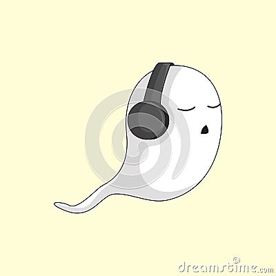 White Ghost Cartoon Character, Funny ghost, scary, flying Vector Illustration