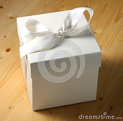 White Gift Box Stock Photo