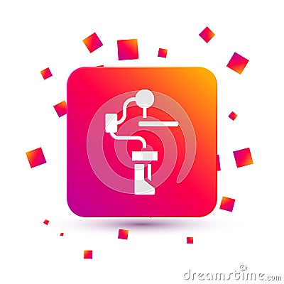 White Gimbal stabilizer for camera icon isolated on white background. Square color button. Vector Vector Illustration