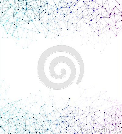 White global communications background with abstract color network Vector Illustration