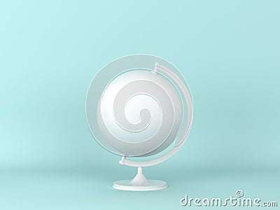 White globus on light blue background Cartoon Illustration