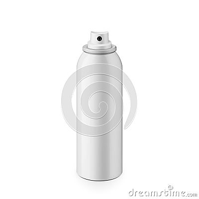 White glossy metal spray bottle without cap Vector Illustration