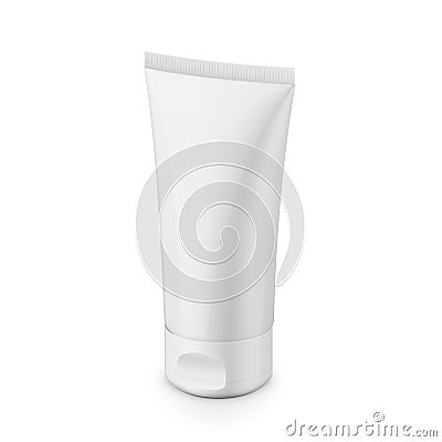 White glossy plastic tube for cosmetics Vector Illustration