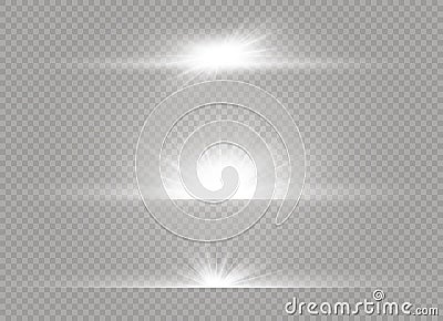 White glowing light burst explosion on transparent background. Vector illustration light effect decoration with ray Vector Illustration