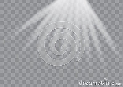 White glowing light burst explosion with transparent. Vector Illustration