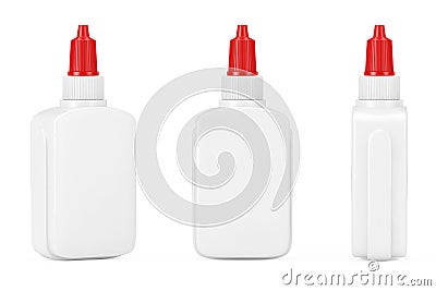 White Glue Bottle with Copy Space and Spreader Cap. 3d Renderin Stock Photo