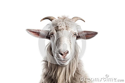 White goat on white background Stock Photo