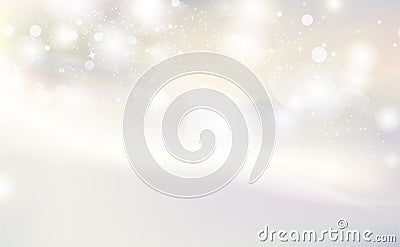 White and gold Bokeh abstract background vector illustration, seasonal holiday celebration Vector Illustration