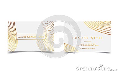 White Gold Luxury business cards for VIP event. Elegant Greeting Card with Royal golden dots pattern. Banner or Vector Illustration