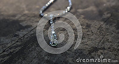 White gold necklace with diamonds It is an expensive luxury jewelry. Stock Photo