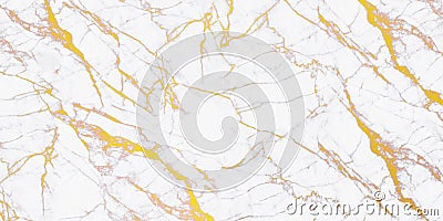 White and golden marble texture for background. Stock Photo